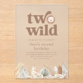 Zwei neutrale Blätter der wilden Retro zum Geburts Acryleinladungen (Vorderseite)