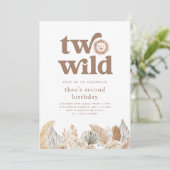 Zwei neutrale Blätter der wilden Retro zum Geburts Einladung (Stehend Vorderseite)