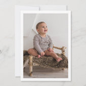 Zwei neutrale Blätter Foto zum Geburtstag Einladun Einladung (Rückseite)