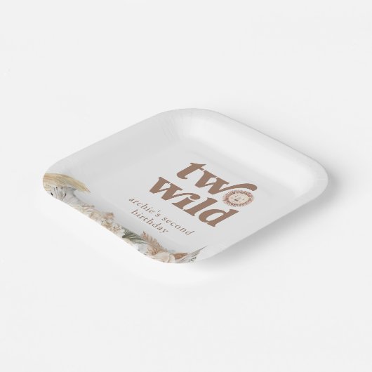 Zwei neutrale Blätter zum Geburtstag Pappteller (Gewinkelt)