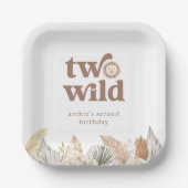 Zwei neutrale Blätter zum Geburtstag Pappteller (Vorderseite)