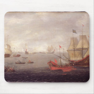 Zwei niederländische Männer o'War begleitet von Mousepad