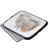 Zwei niederländische Zwerge- und Holland-Lop-Bände Laptopschutzhülle (Vorne Knopf)