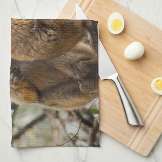 Zwei Niedliche Affen Geschirrtuch (Viertel Falte)