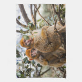 Zwei Niedliche Affen Geschirrtuch (Vertikal)