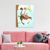 Zwei Niedliche Affen Leinwand Drucken (Insitu (Wohnzimmer))