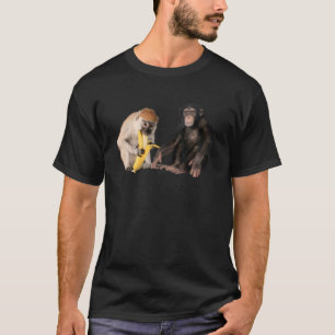 Zwei Niedliche Affen realistisch T-Shirt