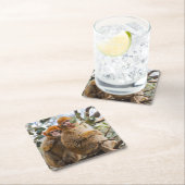 Zwei Niedliche Affen Rechteckiger Pappuntersetzer (Vor Ort)