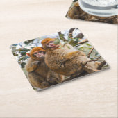 Zwei Niedliche Affen Rechteckiger Pappuntersetzer (angewinkelt)