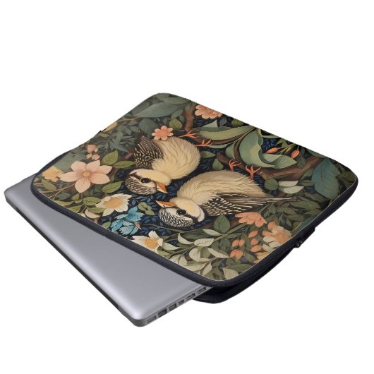 Zwei Niedliche Baby Birds Botanischer Garten Laptopschutzhülle (Vorne Knopf)
