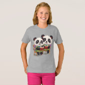 zwei Niedliche Bärenleserbücher T-Shirt (Vorne ganz)