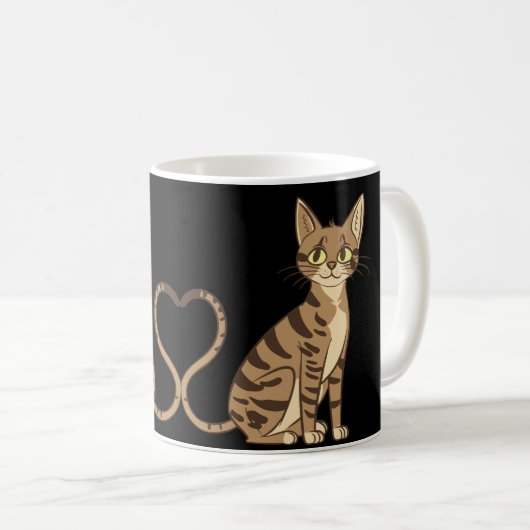 ZWEI NIEDLICHE BENGALISCHE KATZEN KAFFEETASSE (VorderseiteRechts)