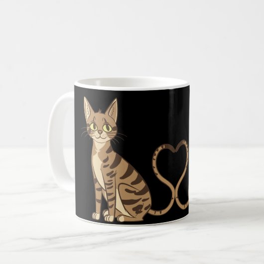 ZWEI NIEDLICHE BENGALISCHE KATZEN KAFFEETASSE (Vorderseite Links)