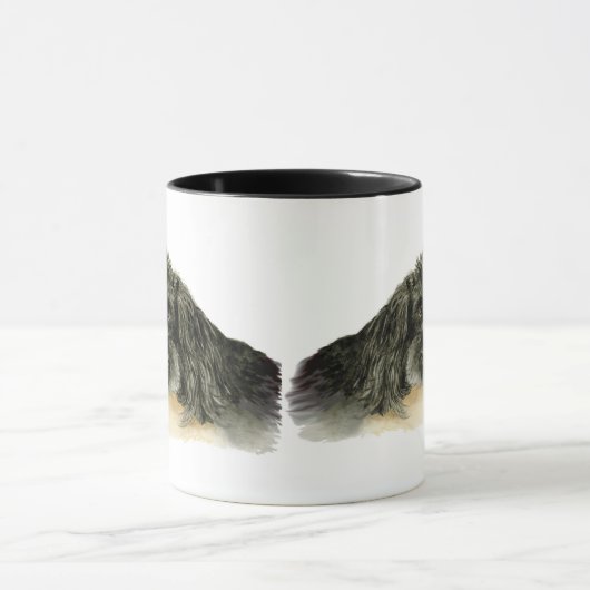 Zwei Niedliche Black Poodles Tasse (Zentrum)
