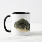 Zwei Niedliche Black Poodles Tasse (Links)
