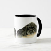 Zwei Niedliche Black Poodles Tasse (VorderseiteRechts)