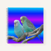 Zwei Niedliche Budgerigar Birds-Notebook Notizblock (Vorderseite)