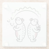 Zwei niedliche Capybaras Glasuntersetzer (Rückseite)