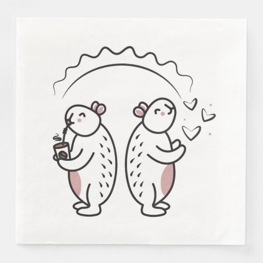 Zwei niedliche Capybaras Serviette (Vorderseite)