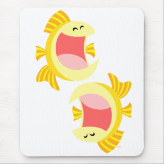 Zwei Niedliche Cartoon Fisch Mousepad