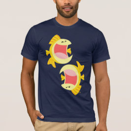 Zwei Niedliche Cartoon Fisch T - Shirt