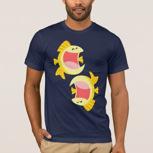 Zwei Niedliche Cartoon Fisch T - Shirt (Vorderseite)
