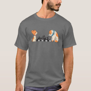Zwei Niedliche Cartoon-Hunde spielen Schach, Schac T-Shirt