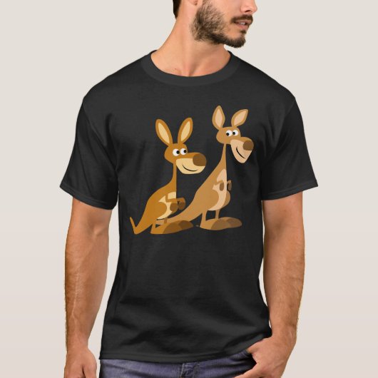 Zwei Niedliche Cartoon Kangaroos T - Shirt (Vorderseite)