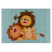 Zwei Niedliche Cartoon Lions Cutting Board Schneidebrett (Vorderseite)