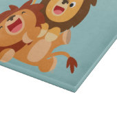 Zwei Niedliche Cartoon Lions Cutting Board Schneidebrett (Ecke)