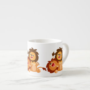 Zwei Niedliche Cartoon Lions Espresso Tasse