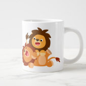 Zwei Niedliche Cartoon Lions Jumbo Tasse (Rechts)