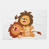 Zwei Niedliche Cartoon Lions Küchentücher (Horizontal)