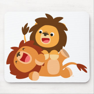 Zwei Niedliche Cartoon Lions Mousepad