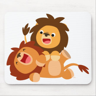 Zwei Niedliche Cartoon Lions Mousepad