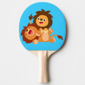 Zwei Niedliche Cartoon Lions Ping Pong Paddle Tischtennis Schläger (Vorderseite)