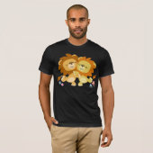 Zwei Niedliche Cartoon Lions Tango T - Shirt (Vorne ganz)