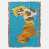 Zwei Niedliche Cartoon Ponies Decke (Vorderseite Vertikal)