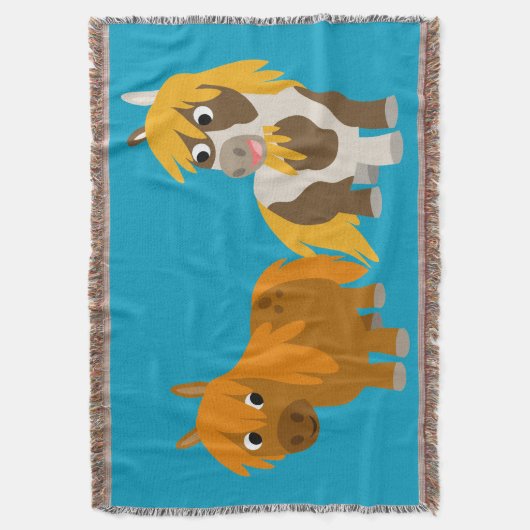 Zwei Niedliche Cartoon Ponies Decke (Vorderseite Vertikal)