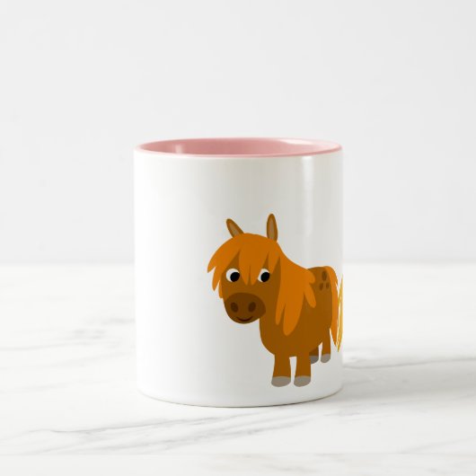 Zwei Niedliche Cartoon Ponies Tasse (Mittel)