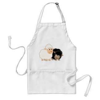 Zwei Niedliche Cartoon Schafe Kochen Schürze