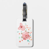 Zwei Niedliche Cartoon Schweine im FrühjahrsGepäck Gepäckanhänger (Rückseite vertikal)