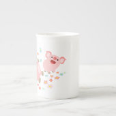 Zwei Niedliche Cartoon Schweine in der Frühjahrskn Porzellantasse (Vorderseite)