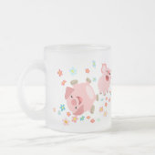 Zwei Niedliche Cartoon Schweine in Mattierter Tass Mattglastasse (Links)