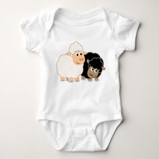 Zwei Niedliche Cartoon Sheep Baby Strampler (Vorderseite)