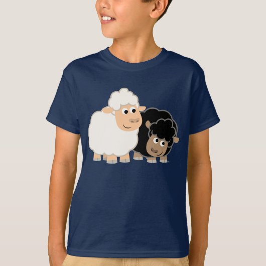 Zwei Niedliche Cartoon Sheep Children T - Shirt (Vorderseite)