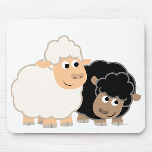 Zwei Niedliche Cartoon Sheep Mousepad (Vorne)