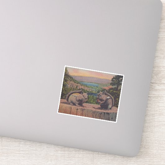 Zwei Niedliche Chipsteine auf dem Stump Mountains  Aufkleber (Detail)