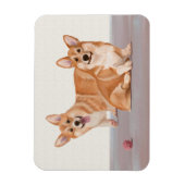 Zwei Niedliche Corgis Magnet (Vertikal)