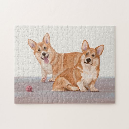 Zwei Niedliche Corgis Puzzle (Horizontal)
